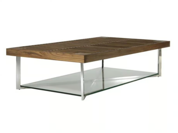 PONTON - Low rectangular walnut coffee table by Ligne Roset - view 3